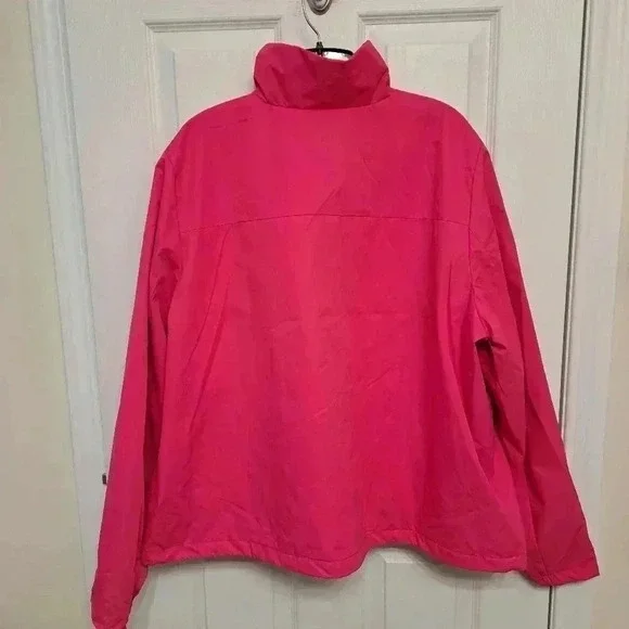 Women's Pink Packable Rain Jacket - Picture 14 of 15